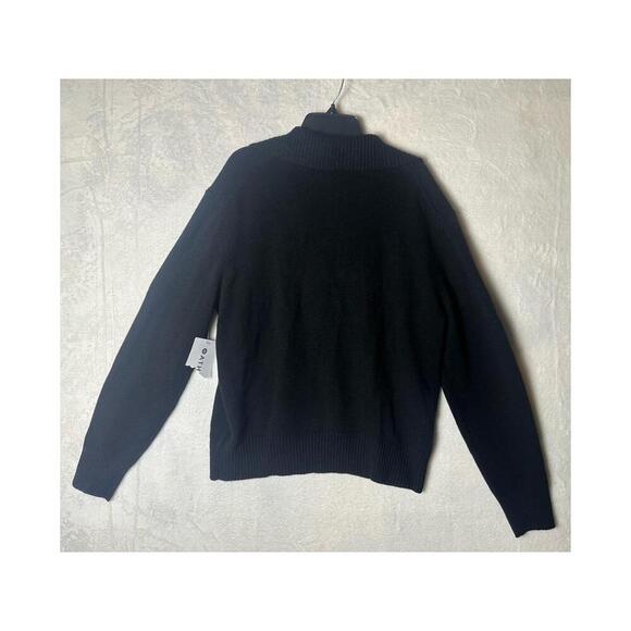 NWT Athleta Alpine Collar Sweater‎ Black Size Large Wool/Cashmere Blend